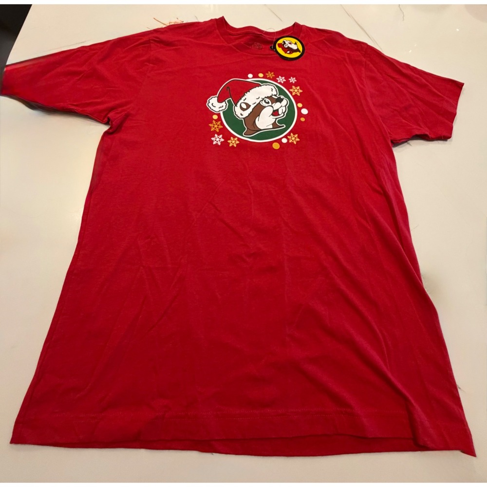 Buc-ees Christmas T-Shirt Mens Large Red Nutcracker Believe in the Magic Holiday
